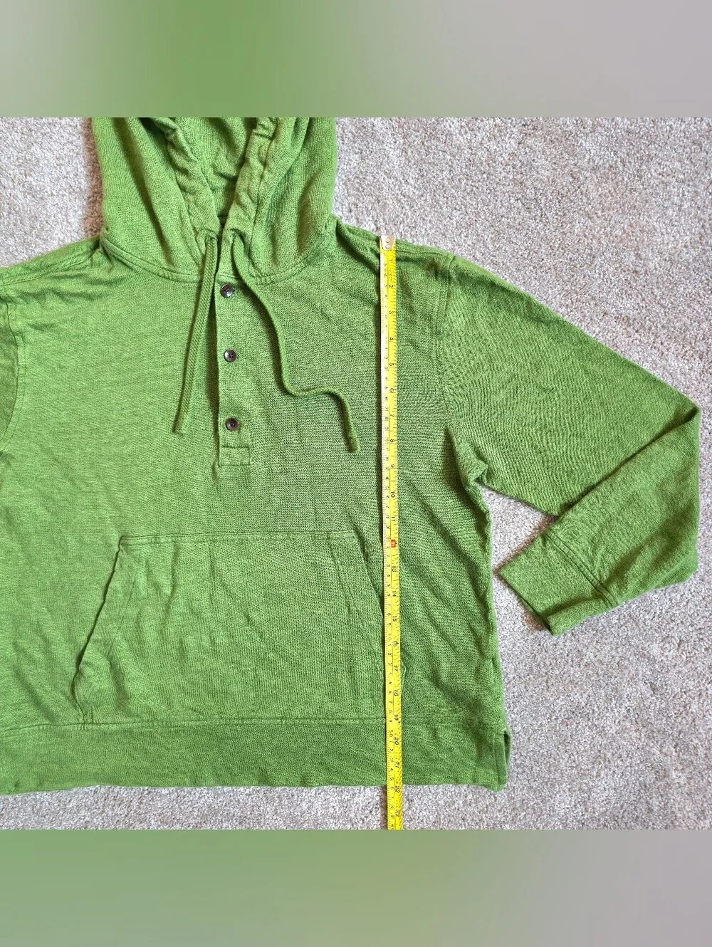 Banana Republic Linen Terry Hoodie in Shady Palm Green Unisex Size Medium Linen